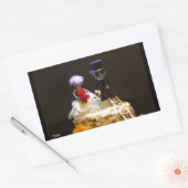 Fubby bruidspaartje op taart. rechthoekige sticker (Envelop)