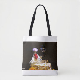 Fubby bruidspaartje op taart. tote bag