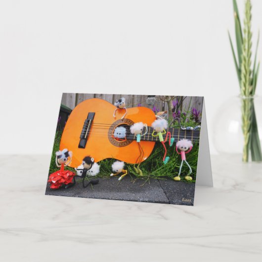 Fubby creaties die Paso Doble dansen. Bedankkaart (Voorkant)