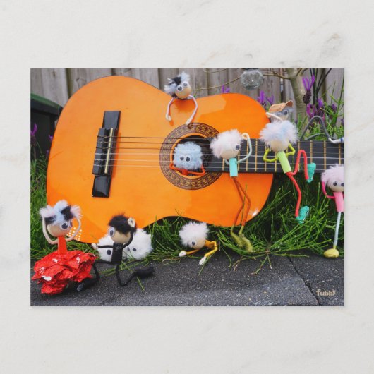 Fubby creaties die Paso Doble dansen en muziek mak Briefkaart (Voorkant)