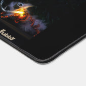 Fubby die Kerstverlichting in de Kerstboom hangen. Bureaumat (Hoek)