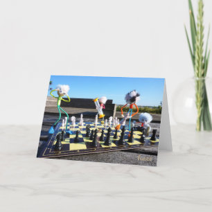 Fubby die schaakspel spelen. bedankkaart