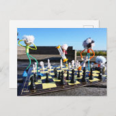 Fubby die schaakspel spelen. briefkaart (Voorkant / Achterkant)