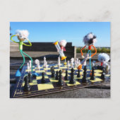 Fubby die schaakspel spelen. briefkaart (Voorkant)