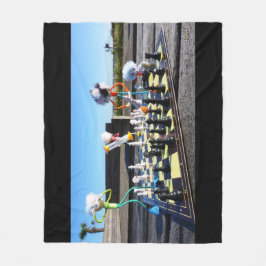 Fubby die schaakspel spelen. fleece deken