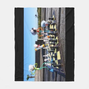 Fubby die schaakspel spelen. fleece deken