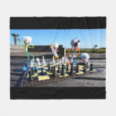 Fubby die schaakspel spelen. fleece deken (Voorkant (Horizontaal))