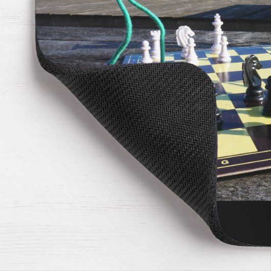 Fubby die schaakspel spelen. muismat (Hoek)