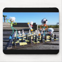 Fubby die schaakspel spelen. muismat