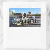 Fubby die schaakspel spelen. rechthoekige sticker (Tas)