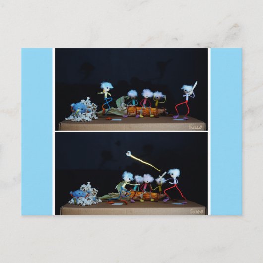 Fubby die slagbal spelen met mais/popcorn. briefkaart (Voorkant)