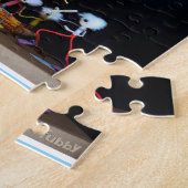 Fubby die slagbal spelen met mais/popcorn. legpuzzel (Zijkant)