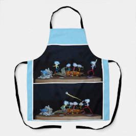 Fubby die slagbal spelen met mais/popcorn. schort