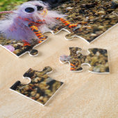 Fubby die zijn hondje uitlaat. legpuzzel (Zijkant)