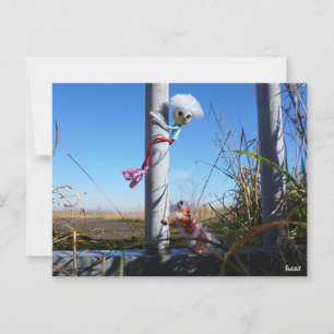 Fubby fantasie, op de vlucht voor een dier. briefkaart