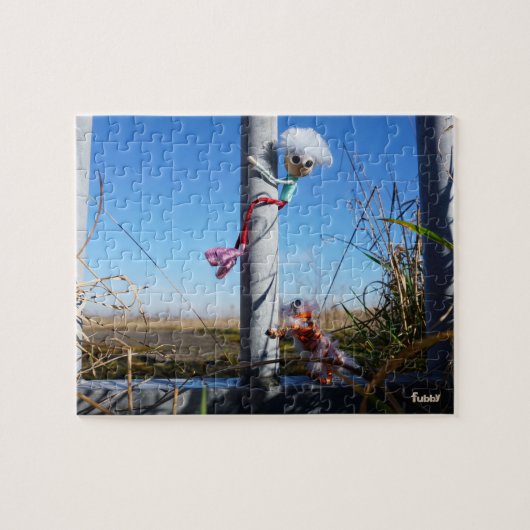 Fubby fantasie, op de vlucht voor een dier. legpuzzel (Horizontaal)
