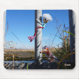 Fubby fantasie, op de vlucht voor een dier. muismat