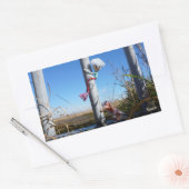 Fubby fantasie, op de vlucht voor een dier. rechthoekige sticker (Envelop)