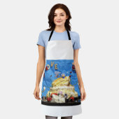 Fubby feest met taart en bruidspaar. schort (Gedragen)