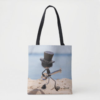 Fubby gitarist met look alike Slash hoed. Tote Bag