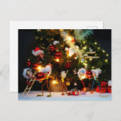 Fubby in Kerst sfeer die de boom optuigen. Briefkaart (Voorkant / Achterkant)