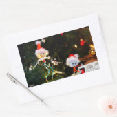 Fubby Kerst humor fine-art. Rechthoekige Sticker (Envelop)