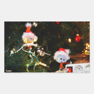 Fubby Kerst humor fine-art. Rechthoekige Sticker