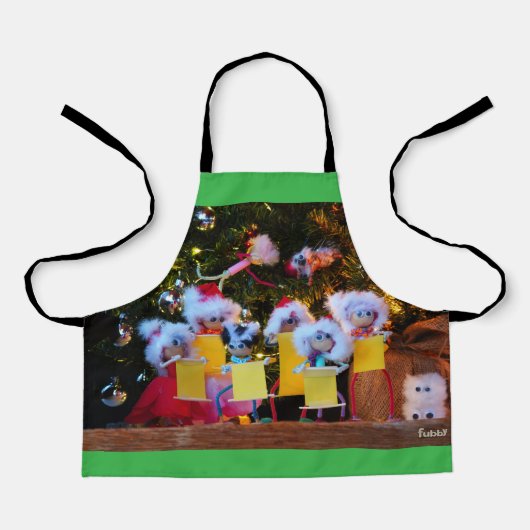 Fubby Kerstkoor met humoristisch detail. Schort (Voorkant)