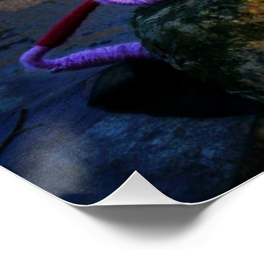 Fubby met flessenpost aan de kust. perfect poster (Hoek)