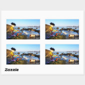 Fubby met flessenpost aan de kust. rechthoekige sticker (Vel)