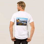 Fubby met flessenpost aan de kust. Tri-Blend shirt (Achterkant volledig)