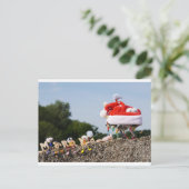 Fubby met kerstmuts avontuur. briefkaart (Staand voorkant)