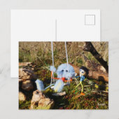 Fubby monster op de schommel. briefkaart (Voorkant / Achterkant)