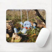 Fubby monster op de schommel. muismat (Met muis)