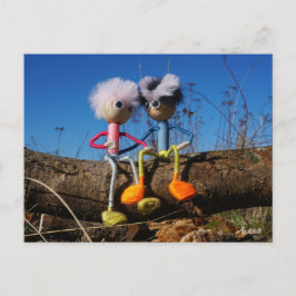 Fubby paartje dat romantisch verliefd zitten. briefkaart