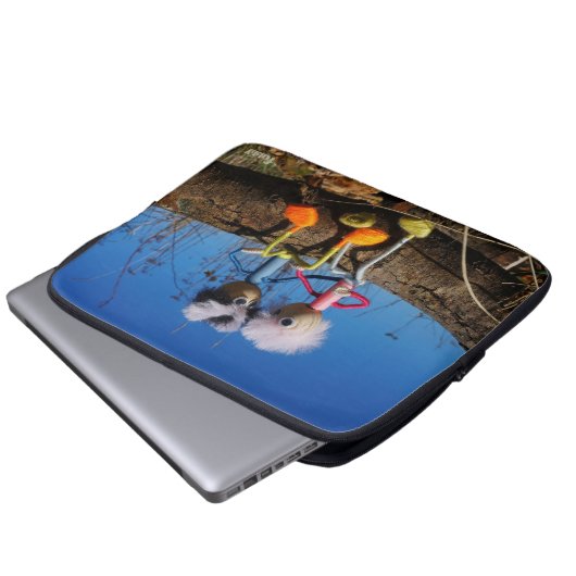 Fubby paartje dat romantisch verliefd zitten. laptop sleeve (Voorkant onderkant)