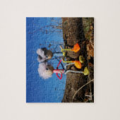 Fubby paartje dat romantisch verliefd zitten. legpuzzel (Verticaal)