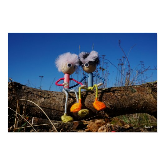 Fubby paartje dat romantisch verliefd zitten. perfect poster (Voorkant)