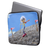 Fubby poppetje die aan het skiën is. laptop sleeve (Voorkant Links)