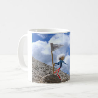 Fubby poppetje die naar de top gaat. koffiemok