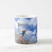 Fubby poppetje die naar de top gaat. koffiemok (Center)