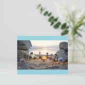 Fubby Poppetjes bij kampvuur pistach nootjes eten. Briefkaart (Staand voorkant)