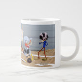 Fubby poppetjes die beach volleybal spelen.. grote koffiekop (Rechts)