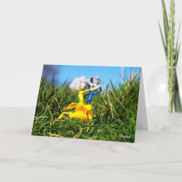 Fubby poppetjes die dansen in het gras. bedankkaart