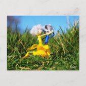 Fubby poppetjes die dansen met Narcissenjurk. Briefkaart (Voorkant)