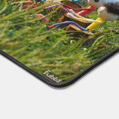 Fubby poppetjes die goocheltruc uitvoeren bureaumat (Hoek)