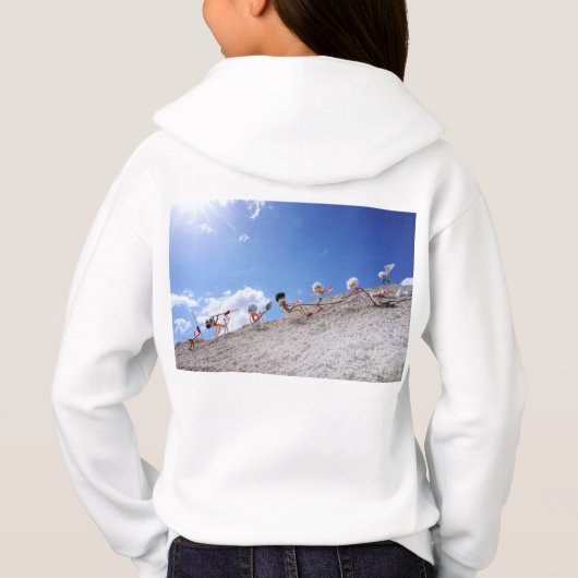 Fubby poppetjes op de skipiste, met een valpartij (Achterkant)