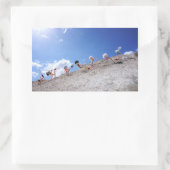 Fubby poppetjes op de skipiste, met een valpartij  rechthoekige sticker (Tas)