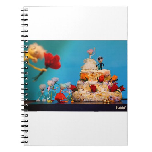 Fubby trouwfeest met gooien van boeket. notitieboek (Voorkant)