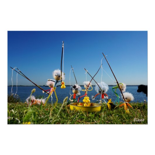 Fubby's actief met het hengelspel. perfect poster (Voorkant)
